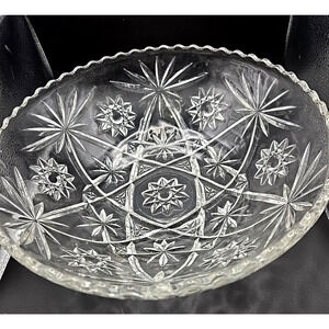 Vintage Anchor Hocking Star Of David Bowl Large Serving Salad Fruit EAPC Round